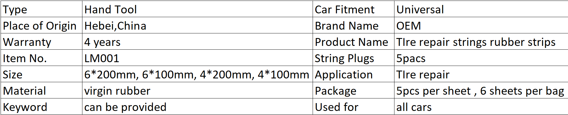 Tire Repair Strings Rubber Strips, Tire Repair Plugs for Cars